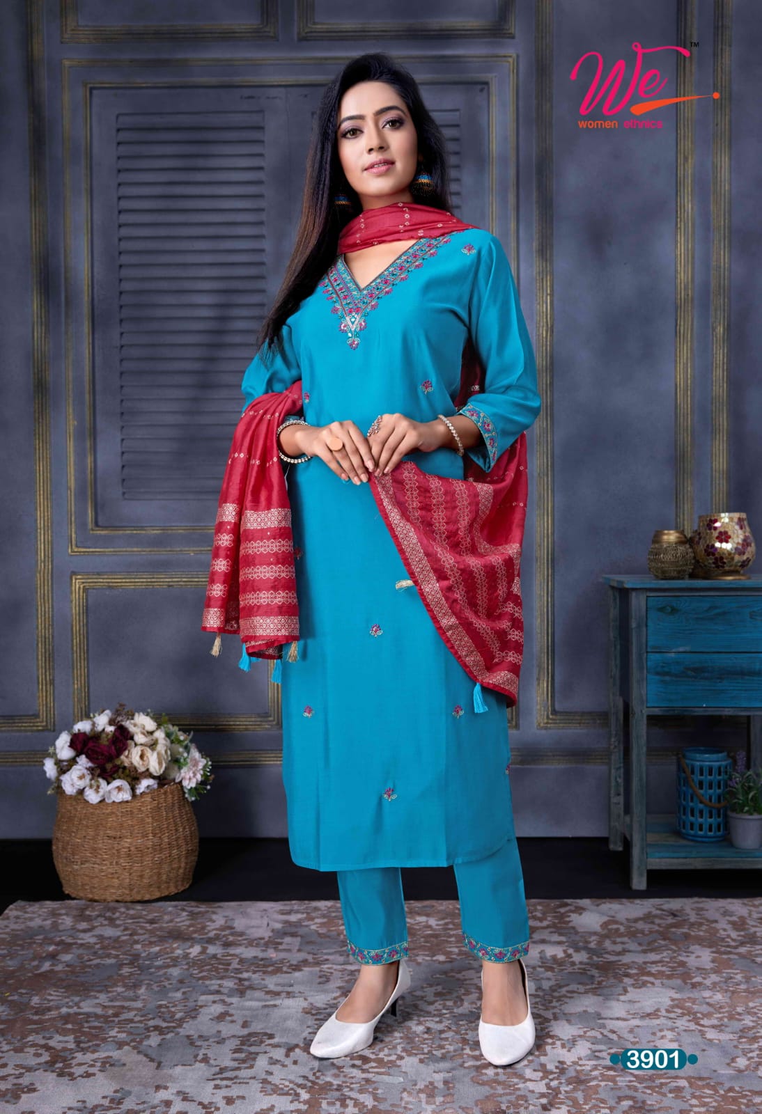 Zia By We Designer Roman Silk Kurti With Bottom Dupatta Catalog
